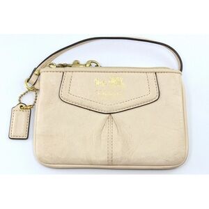 Coach Cream Leather Wristlet